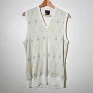 Vintage 80s Robert Bruce Argyle Golf Sweater Vest / Mens Large / Retro Grunge